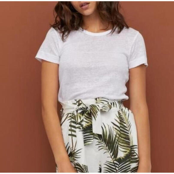 H&M linen blend coastal paper bag short - Picture 2 of 8